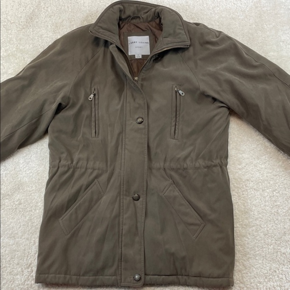 Larry Levine Sport Women’s XS Brown Insulated Winter Coat Zip Snap Jacket